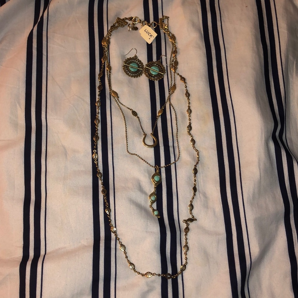 Lucky Brand Necklace & Earrings Set